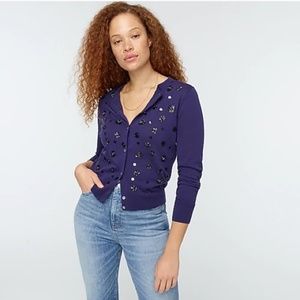 J. Crew Sequin Floral Cardigan